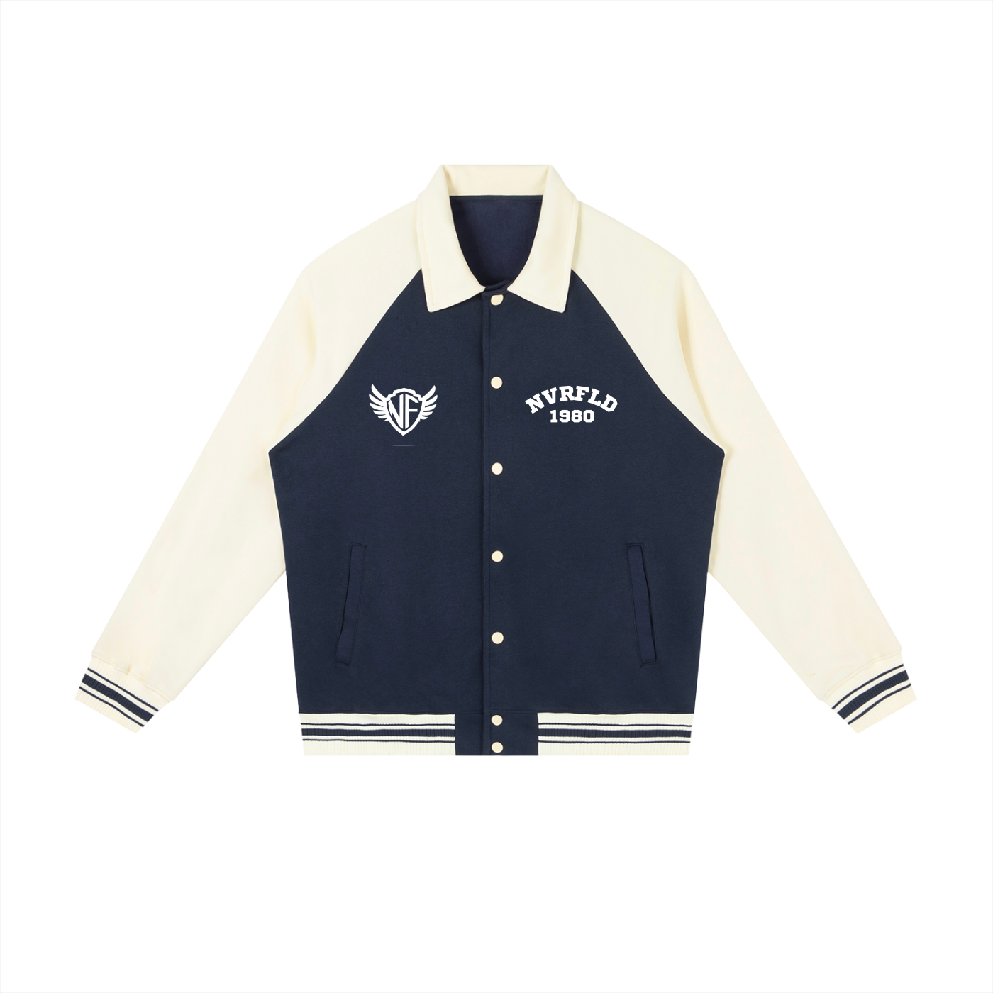 Contrast Raglan Sleeve Baseball Jacket