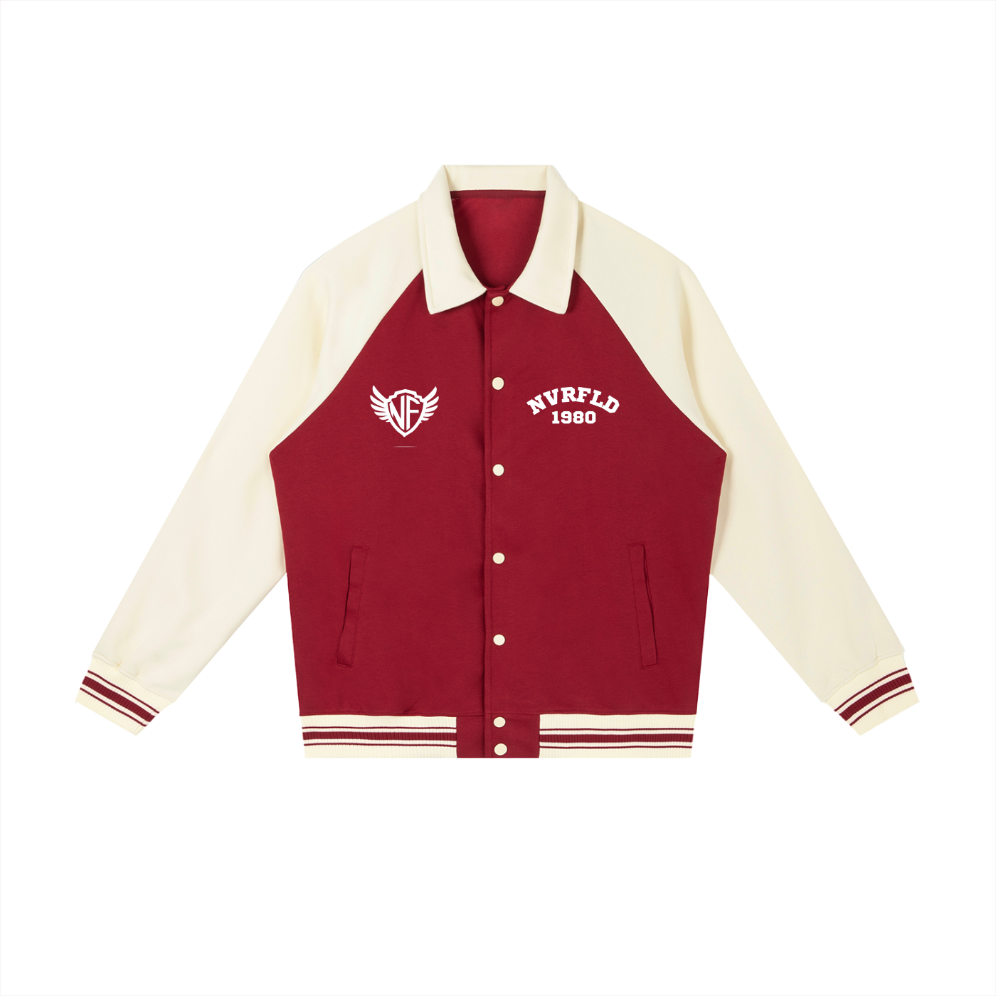 Contrast Raglan Sleeve Baseball Jacket