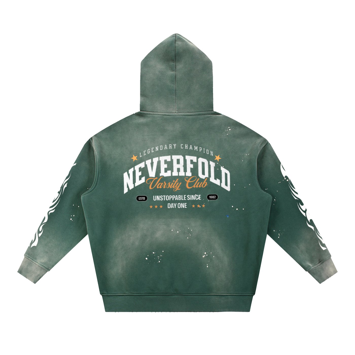 Vintage Washed Frayed Fleece Hoodie