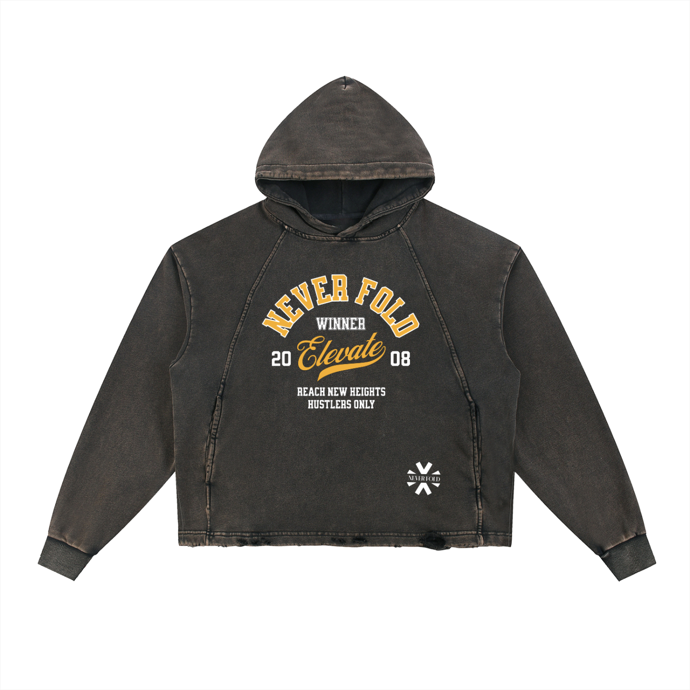 Vintage Washed Frayed-Hem Hoodie