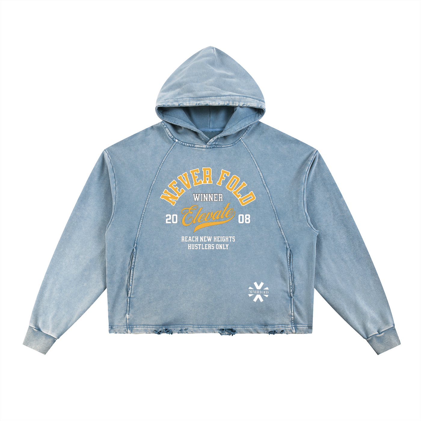 Vintage Washed Frayed-Hem Hoodie