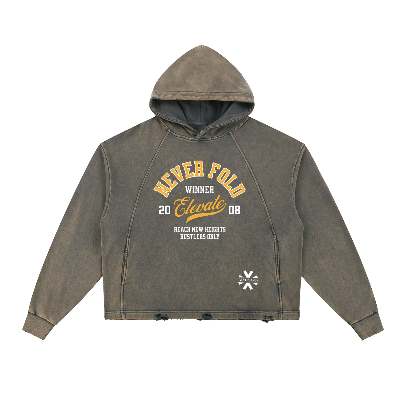 Vintage Washed Frayed-Hem Hoodie