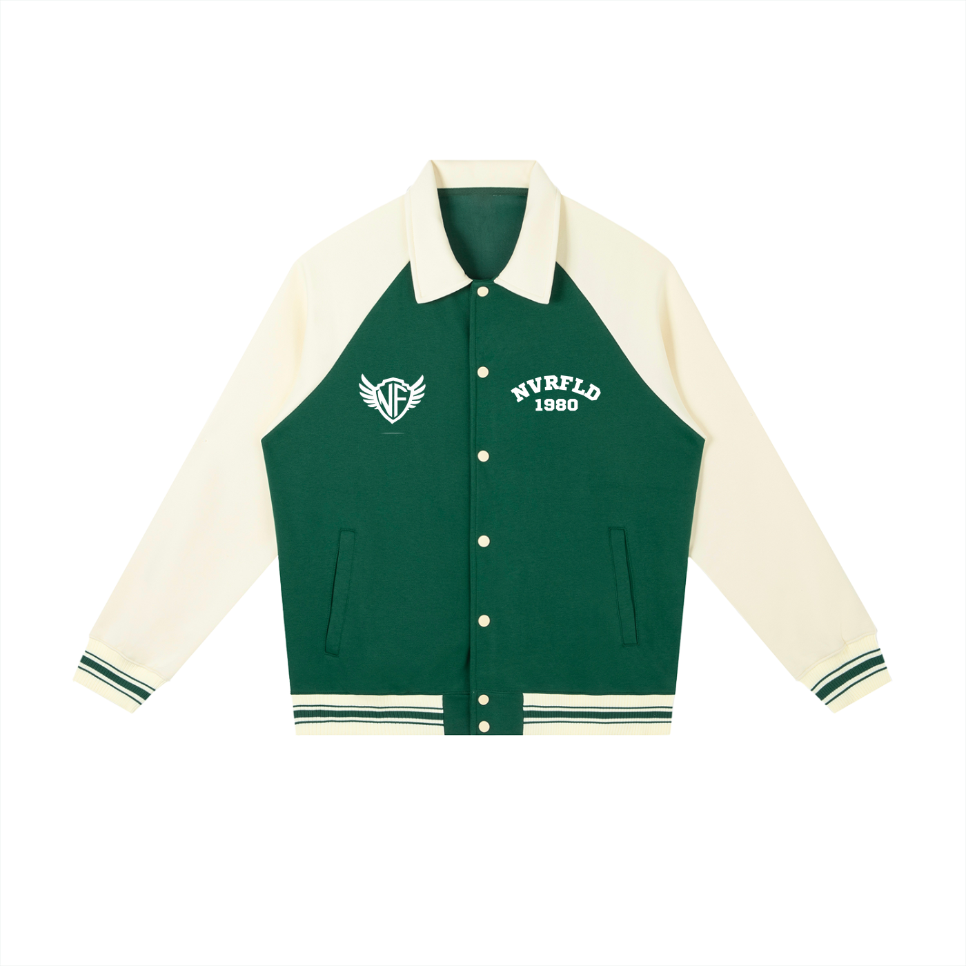 Contrast Raglan Sleeve Baseball Jacket