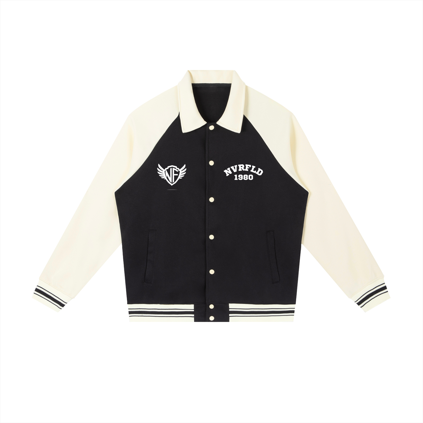 Contrast Raglan Sleeve Baseball Jacket